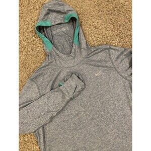 Nike Running Green Performance Top Shirt Womens XL Zip Pocket Base‎ Layer Hoodie
